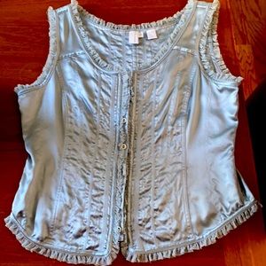 DKNY Pale blue 100% silk sleeveless blouse